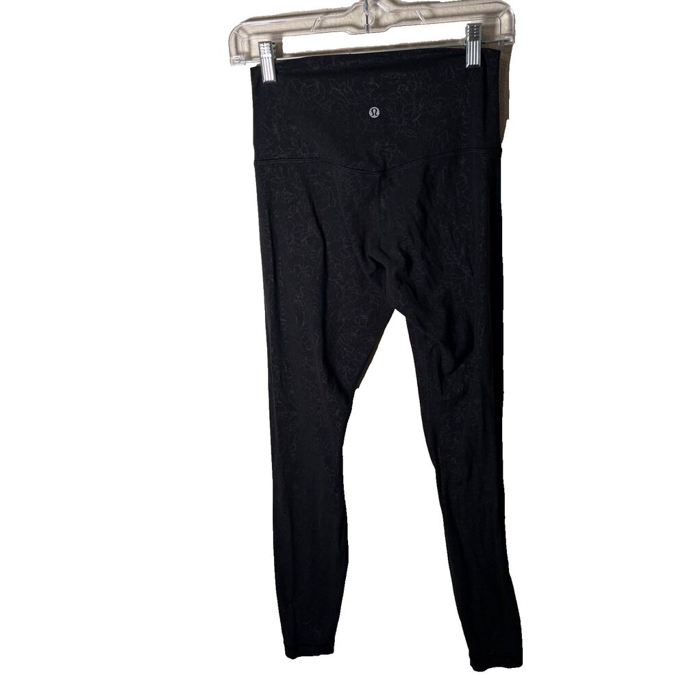 Lululemon Align Leggings Women's 6 Black Floral Printed Pull On Active Casual